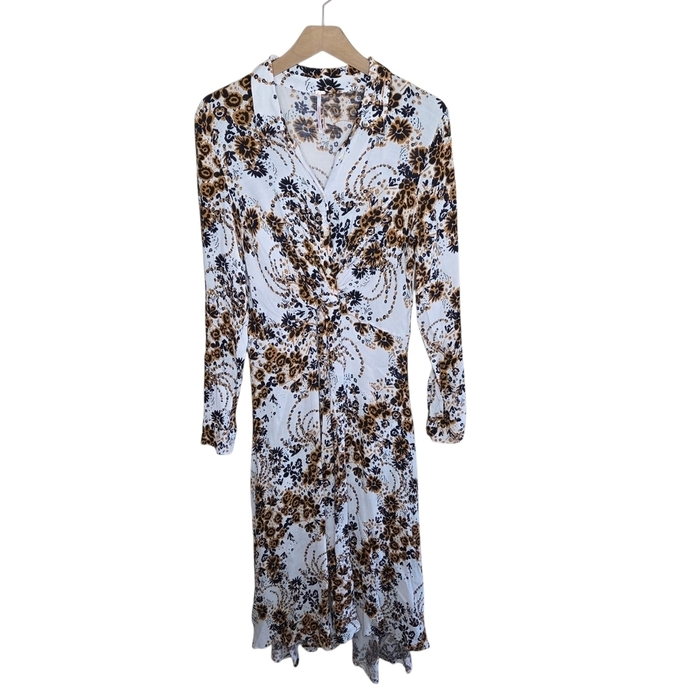 Free People | Boho Tough Love Long Sleeve Midi Shirt Dress Size 10